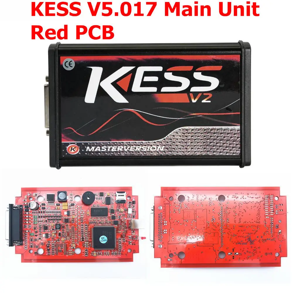 Онлайн V2.47 ЕС красный KESS V5.017 OBD2 менеджер Тюнинг Комплект KTAG V7.020 4 светодиодный Kess V2 5,017 BDM Рамка K-TAG 7,020 ECU программист - Цвет: KESSV5.017 MAIN UNIT