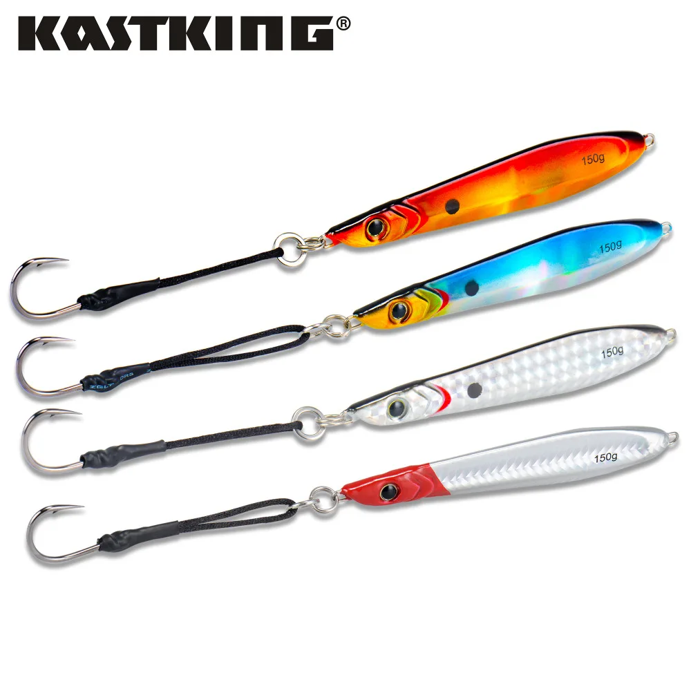 KastKing 150g 135mm Metal Jigging Spoon 3D Eyes Artificial Bait Boat
