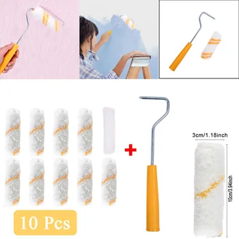 

Pack of 10Pcs Mini Foam Paint Roller Sleeves Painting Decor Handle Sponge Roller d90522