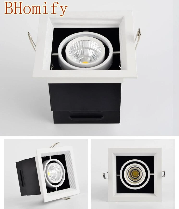 LED Downlights COB  15w Surface Mounted dimmable LED Ceiling Lamps Spot Light square Rotation LED Downlights AC85-265V