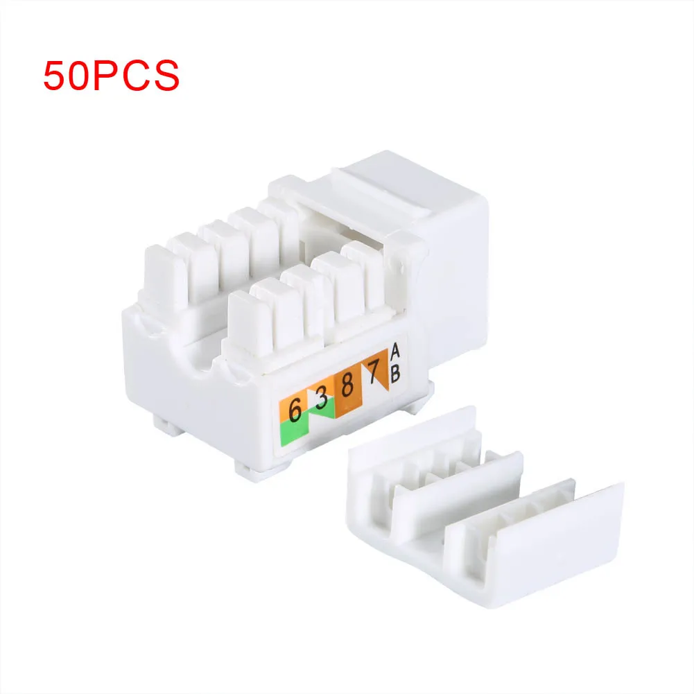 

50 Pcs Stand Ethernet Module Network Coupler Generic Cat6 RJ45 Keystone Jack Punch-Down XXM