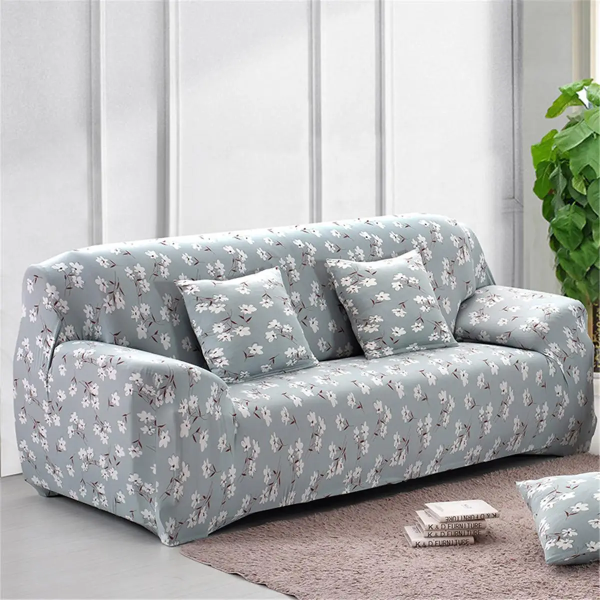 

1 2 3 4 Seater Floral Elastic Slipcover Stretch Sofa Seat Couch Protect Cover Household Dustproof Armrest Sofa Protective Covers