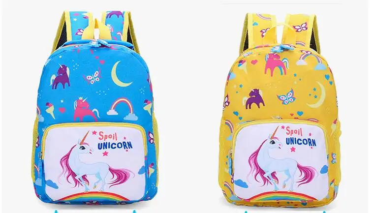 Новые Детские рюкзаки милый рисунок единорога принтованные школьные сумки для дошколят, мальчиков и девочек детская школьная сумка