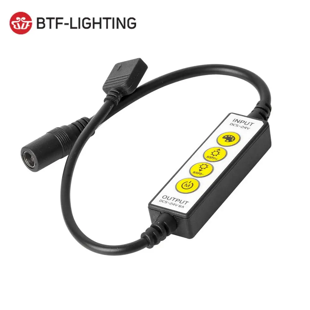 Светодиодный мини контроллер DC5 24V с 4 кнопками 5050 одного цвета/RGB/RGBW/CCT/RGB + CCT
