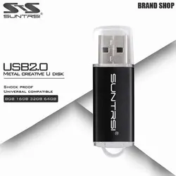 Suntrsi USB флешка 4 ГБ 8 ГБ 16 ГБ флешки высокопроизводительный металлический USB 2,0 Флешка 32 ГБ 64 ГБ USB Memory Stick реальная Ёмкость