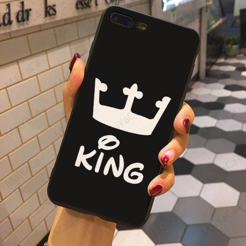 MaiYaCa King and queen Coque Shell чехол для телефона Apple iPhone 7 7plus X 8 8plus 6s 6 6plus 5 5S XR XSMax - Цвет: 4