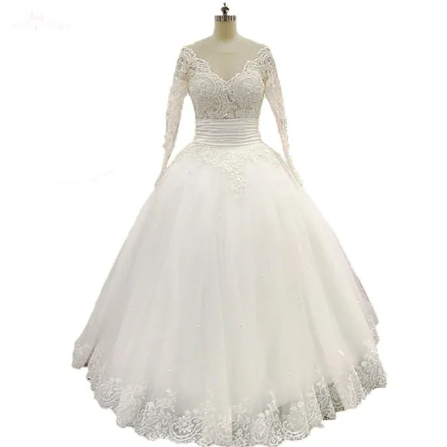 Buy RSW1459 Floor Length Ball Gown Wedding Dress Long Sleeve
