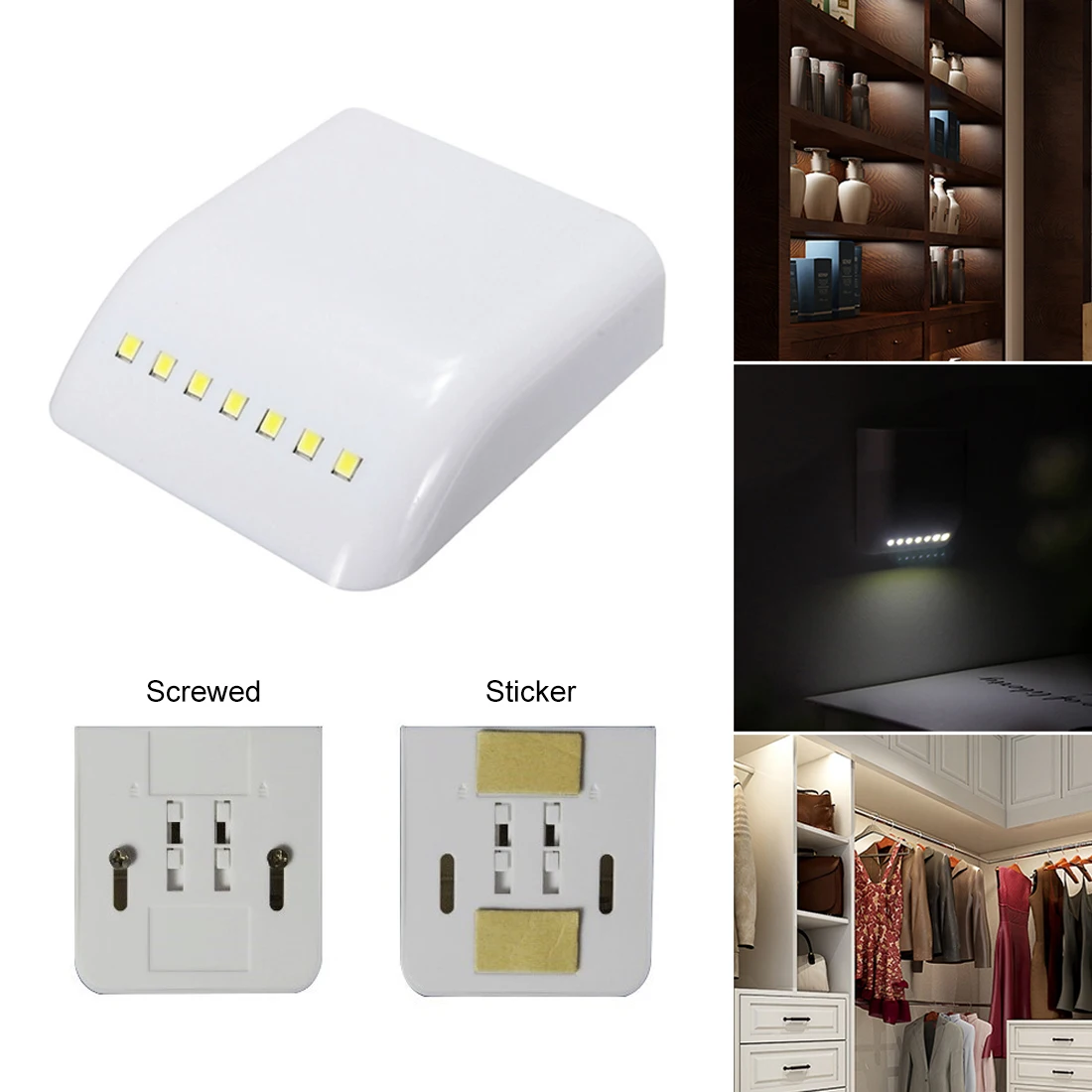 

LED Night Lamp IR Infrared Motion Sensor Mini Light Drawer Cabinet Cupboard Wardrobe Closet Home Decor AAA Battery Powered