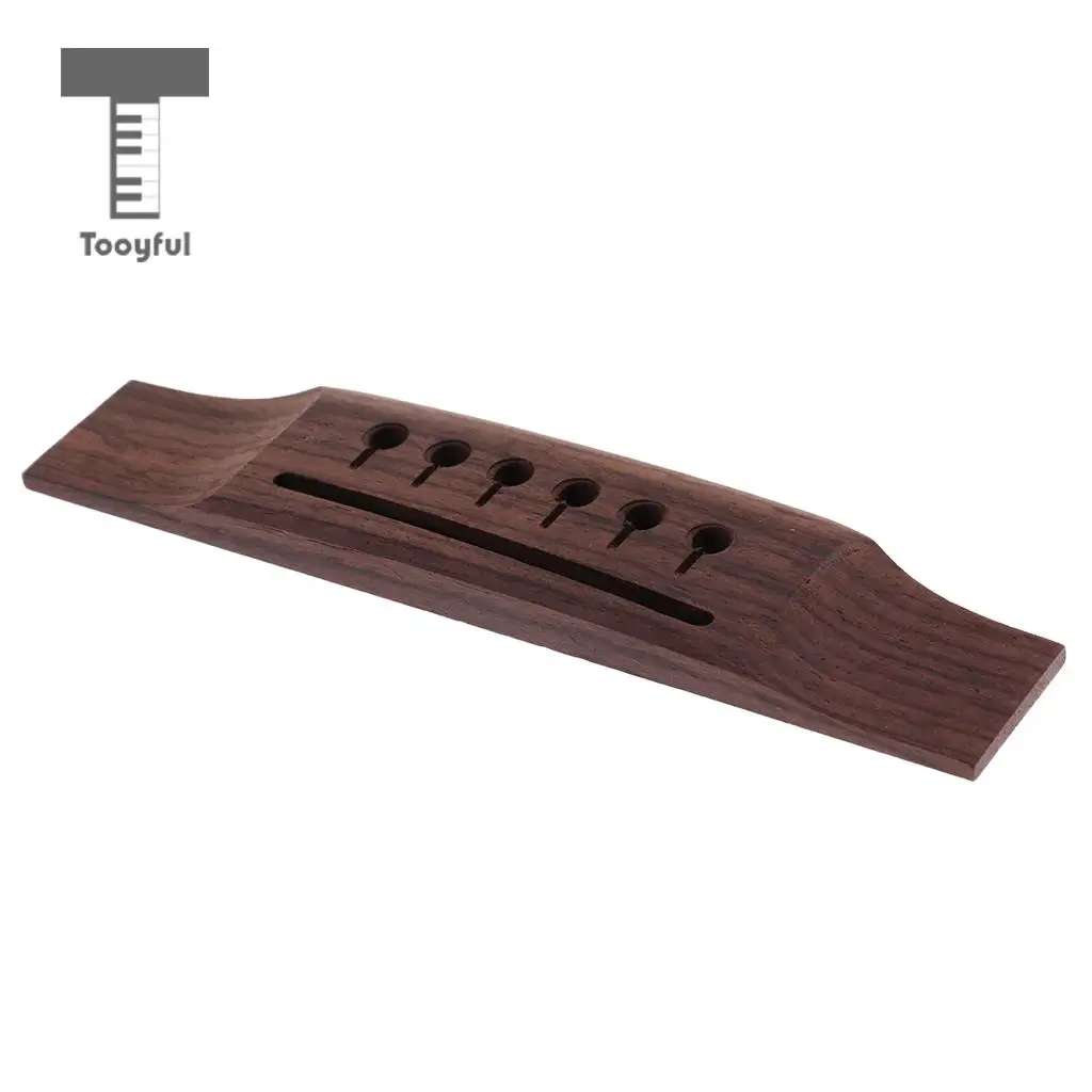 Tooyful Durable Rosewood Left Handed Guitar Bridge DIY for 6 String Acoustic Guitar Replacement Parts