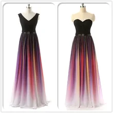 WAWY Long A-Line Evening Dresses Robe De Soiree Gradient Formal Prom Party Dresses Gowns Vestido De Festa w01