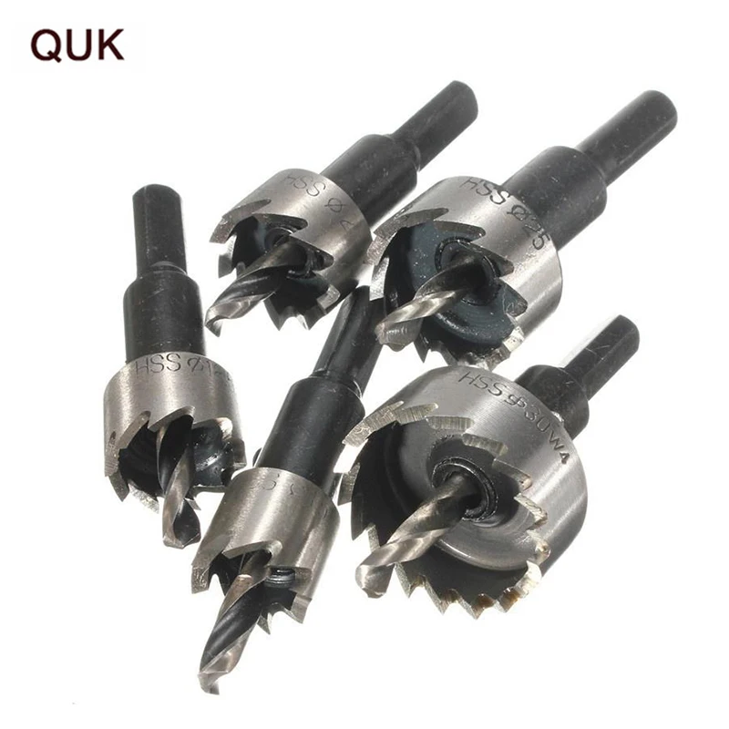 

QUK HSS Drill Bit Set High Speed Steel Saw Tip Tipped Drill Bit Hole Cutter Tool for Wood Hand Woodwork Cutting Carpentry Crowns