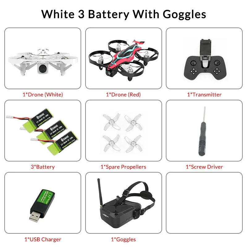 Новейший Eachine E013 Plus микро FPV гоночный Дрон анти-черепаха режим w/5,8G 48CH 1000TVL камера VR006 очки - Цвет: 12