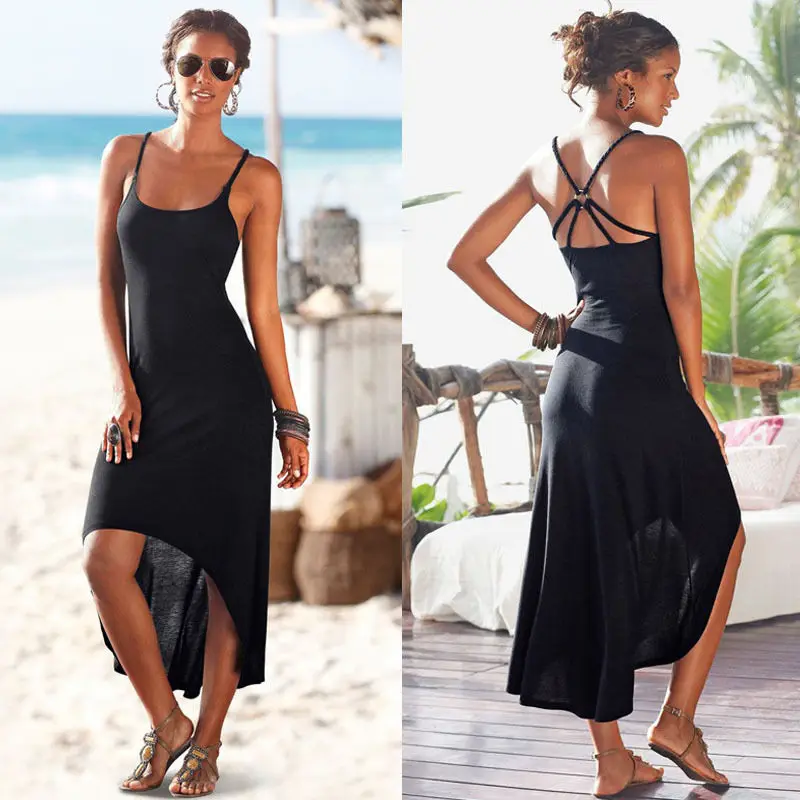 

Hippie Womens Summer Evening Party Backless Beach Long Cover up Maxi Dress
