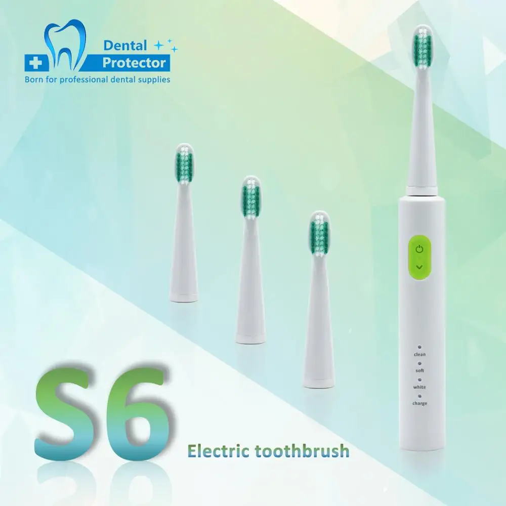 

Sonic Electric Toothbrush Rechargeable USB Charge 4 Pcs Replaceable Heads Timer Teeth Tooth Brush Waterproof