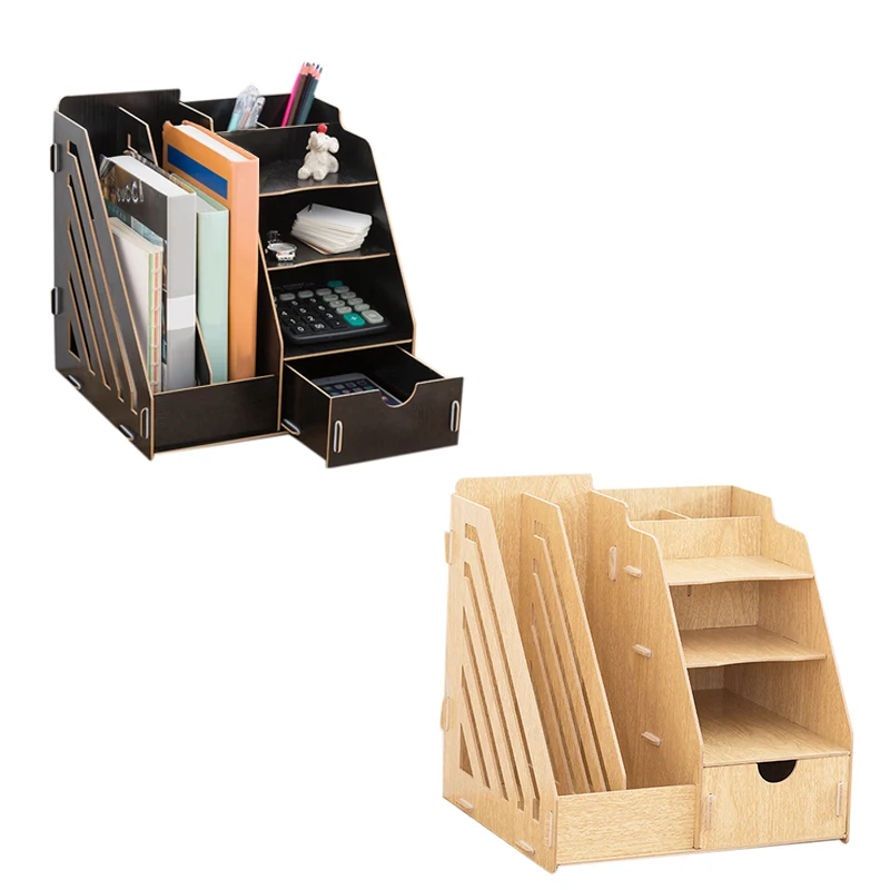 

Creative DIY Office Supplies Desktop Organizer Bookshelf A4 Drawer Folder Shelf File Tray Desk Organizer