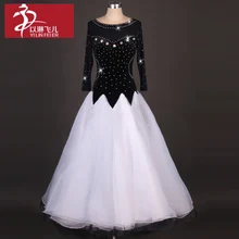 FREE SHIPPING Ballroom latin dress for women competition dance dresses Tango Waltz white Dance costume for women
