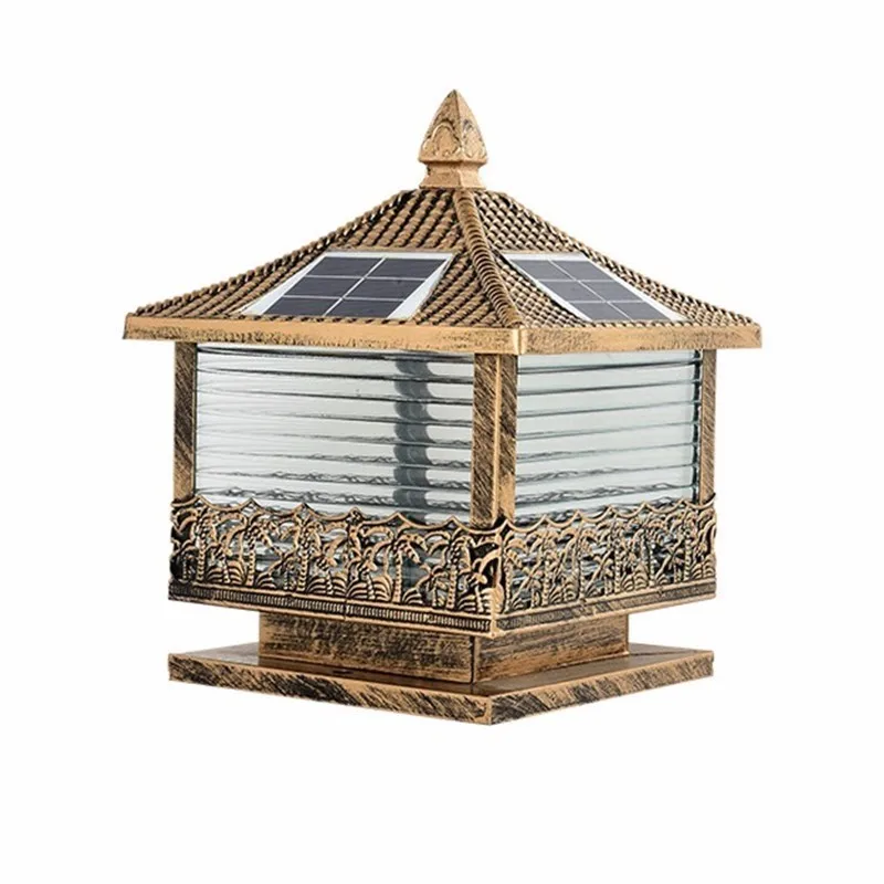 Beste Kerst Huisjes Landschapsarchitectuur Post Lamp Tuin Licht LED Solar Spotlight Outdoor Terraza Y Jardin Decoracion Landschap Verlichting