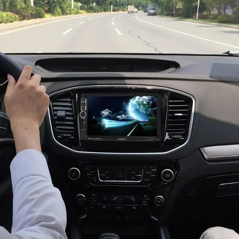 

VODOOL 7in TFT Touch Screen Car MP4 MP5 Player 2 Din Quad-core Android 7.1 Bluetooth Car GPS Navigator 1080P MP5 Player