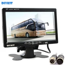DIYKIT 4PIN Conector de 7 Polegada TFT LCD Monitor Do Carro Rear View Monitor com 2 Entrada de Vídeo