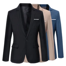 Chaqueta informal de algodón para hombre, Blazer ajustado estilo coreano, trajes masculinos, talla M 5XL, nueva moda