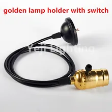 Edison базы золотой держатель лампы с выключателем и висит провод E27E26 ретро для ресторана одежда основание светильника освещение аксессуары