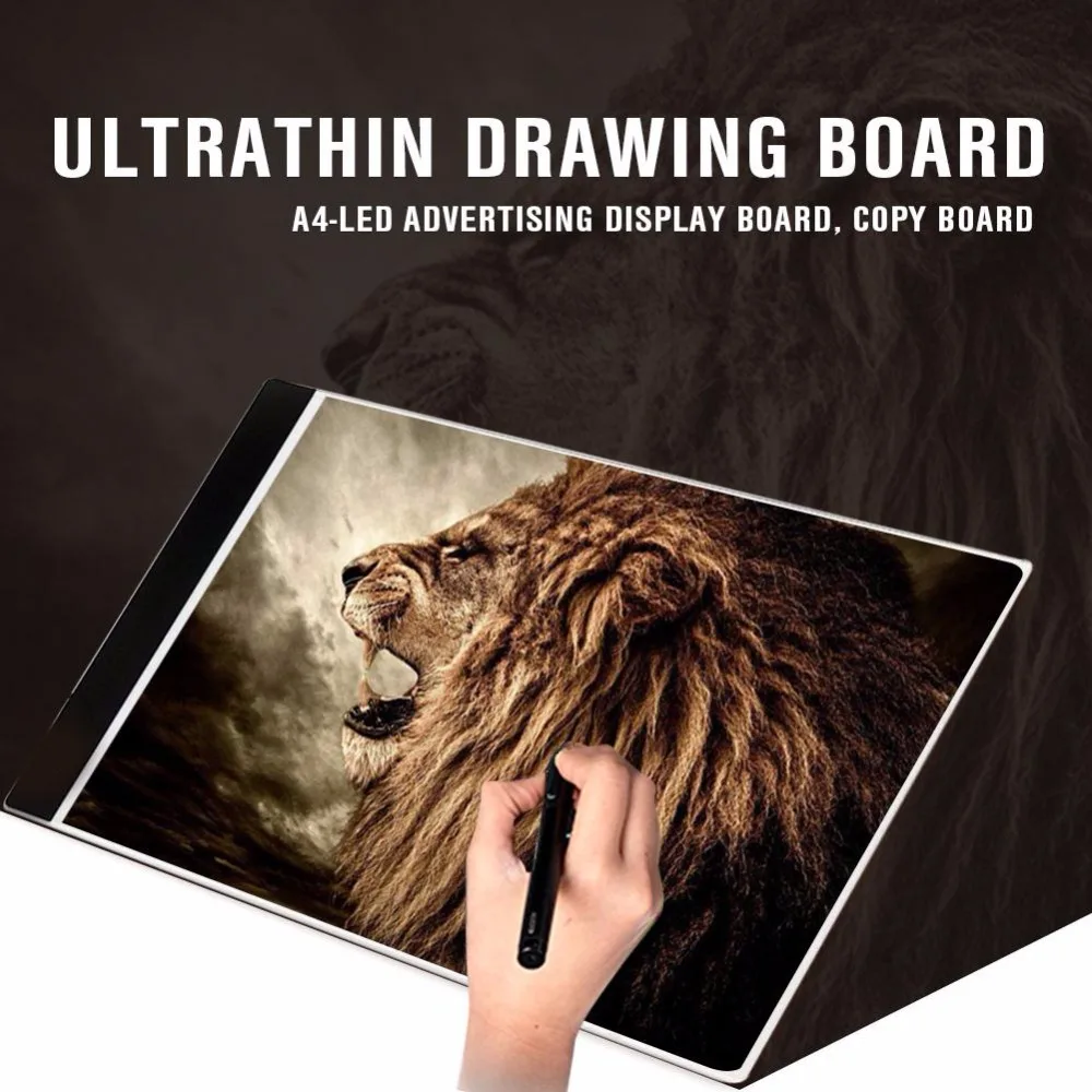 

AMZDEAL A4 LED Writing Pad USB Advertising Micro Tablet Drawing Tablet Ultra Thin Acrylic Draw Nonradiative Children Gift