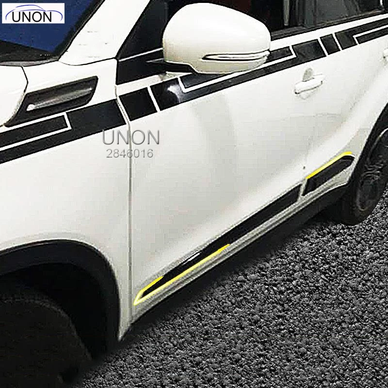 

ABS Side Door Body Molding Cover Trim Protection Decoration 4 pcs / set Accessories Fit For Suzuki Vitara 2016 2017