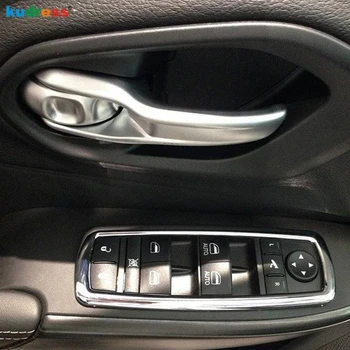 

For Jeep Grand Cherokee Dodge Journey Chrysler Interior Mouldings Armrests ABS Chrome Door Window Switch Cover Accessories