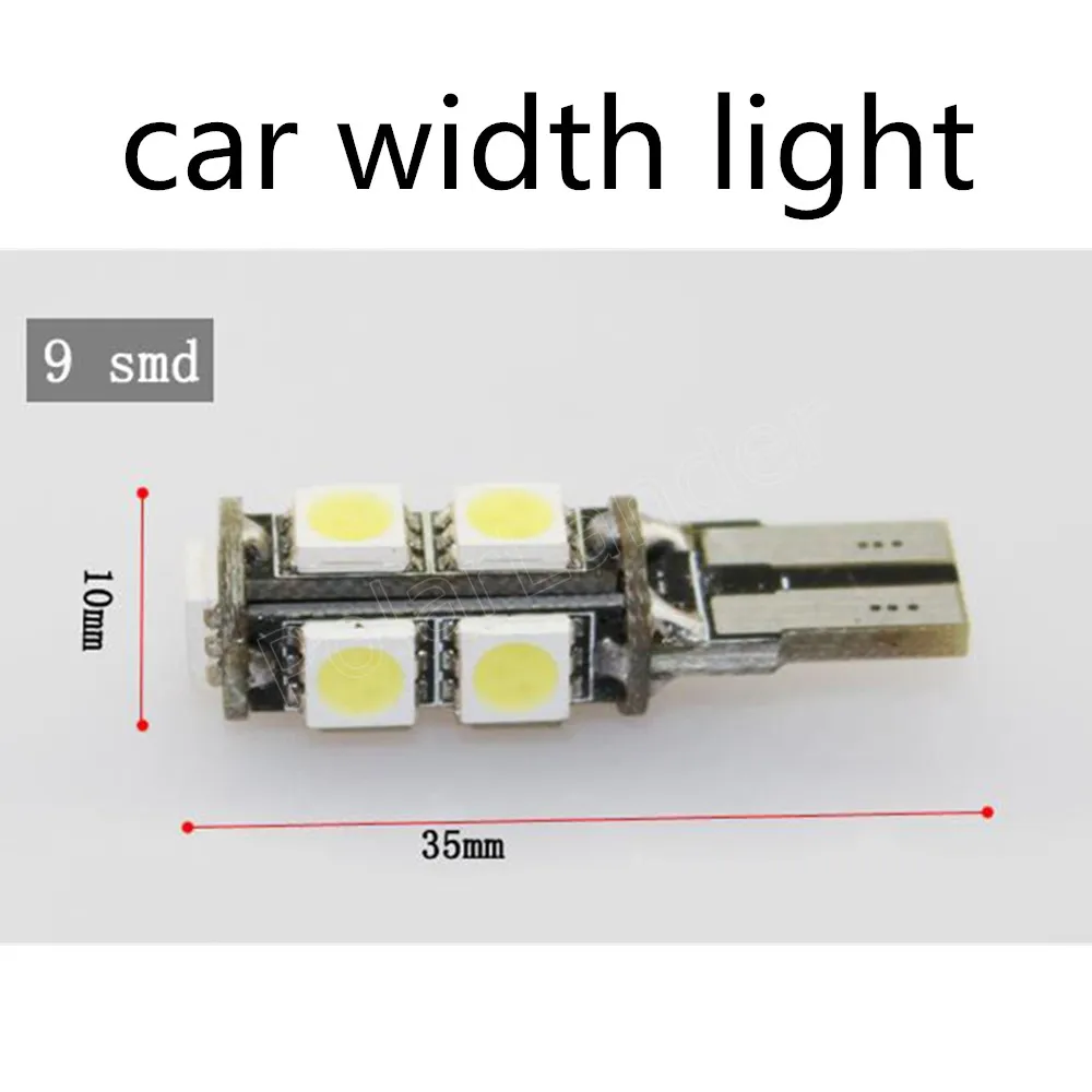 hot DC12V White T10 LED 9SMD 5050 Car LED Wedge exterior Light Car Side
