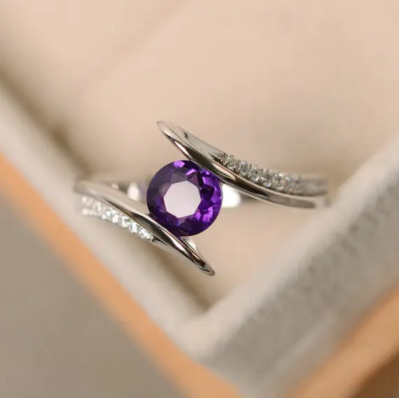 925 заполненный серебром вечность, бесконечный Любовь палец кольца для женщин прозрачный синий/фиолетовый CZ Anel женское кольцо обещания ювелирные изделия подарок