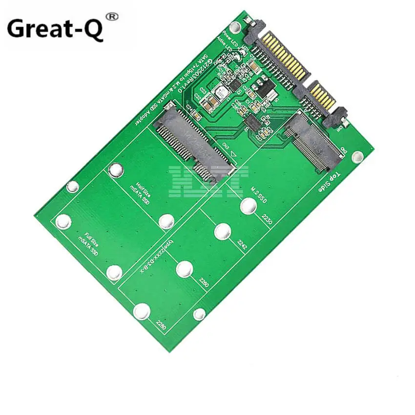 Адаптер mSATA и NGFF M2 на SATA конвертер mSATA/NGFF SSD на 2,5 дюймовый SATA адаптер Поддержка mSATA SSD+ M.2 NGFF SSD