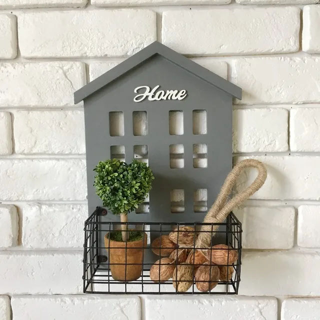 New Coming Wooden Garden Storage Basket Wall Hanger Box Wooden Garden Storage Basket Wall Hanger Box House Metal Flower Decor