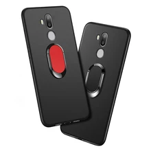 C12 Pro Tampa Do Telefone para Oukitel C12 Pro Caso de luxo 6.18 polegada Preto Macio de Metal Anel de Dedo de plástico Caso para oukitel C12 Funda