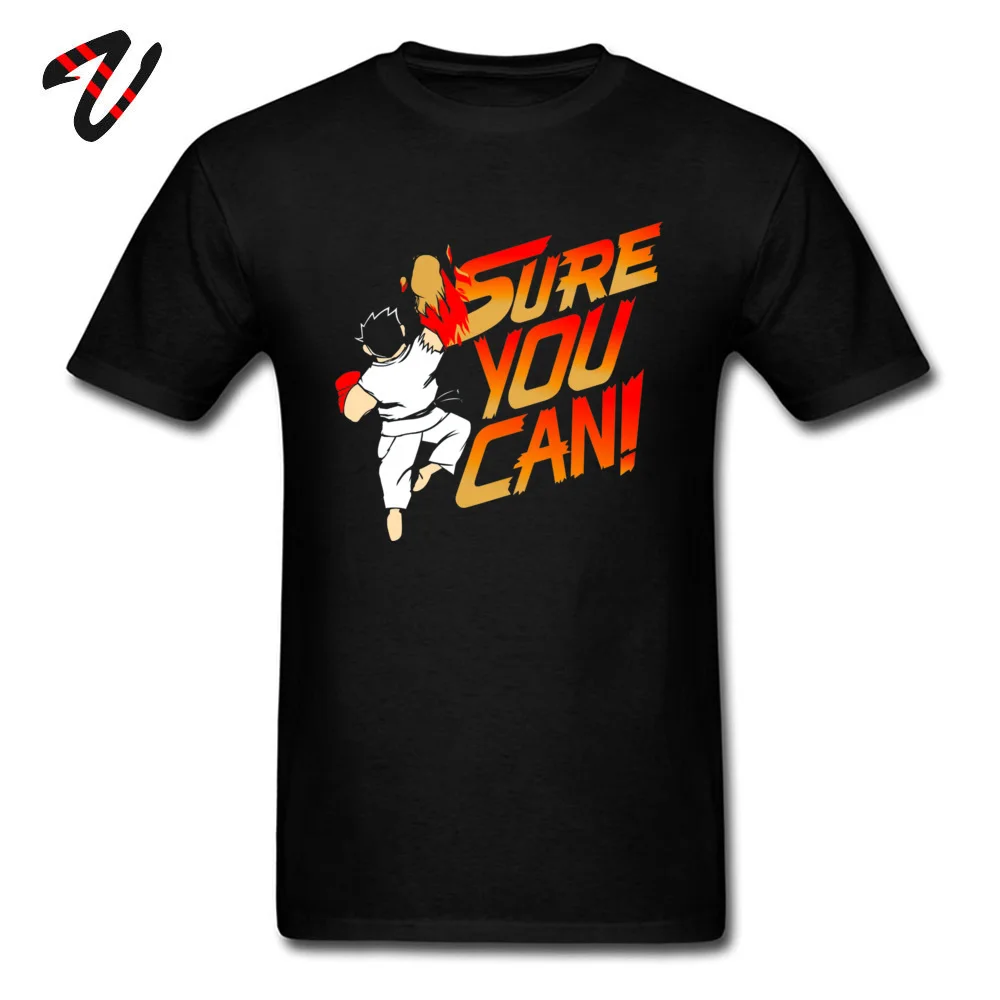 Crazy Top T-shirts Designer O-Neck SURE YOU CAN Cotton Fabric Adult T Shirt Casual Short Sleeve Clothing Shirt SURE YOU CAN 13514 black