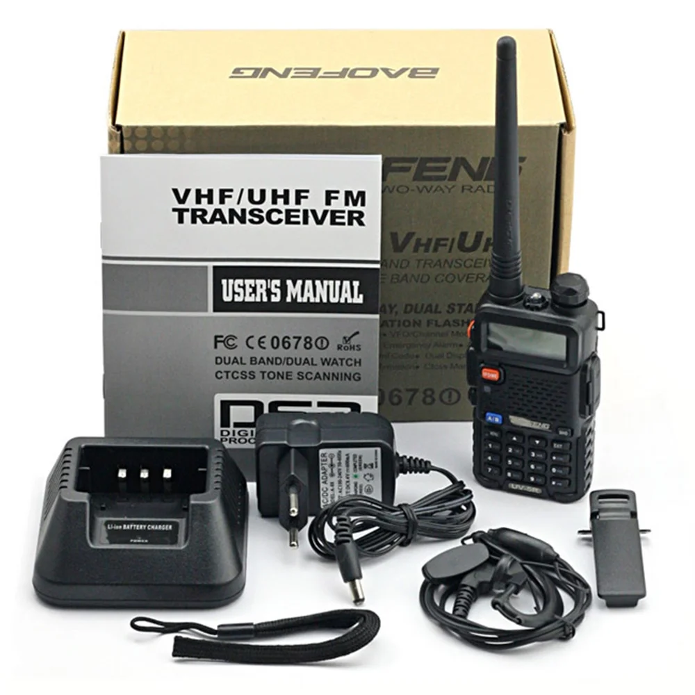 Baofeng UV-5R 136-174/400-520 МГц рация 5 Вт UHF и VHF Двухдиапазонный портативный Радиоприемник uv5r