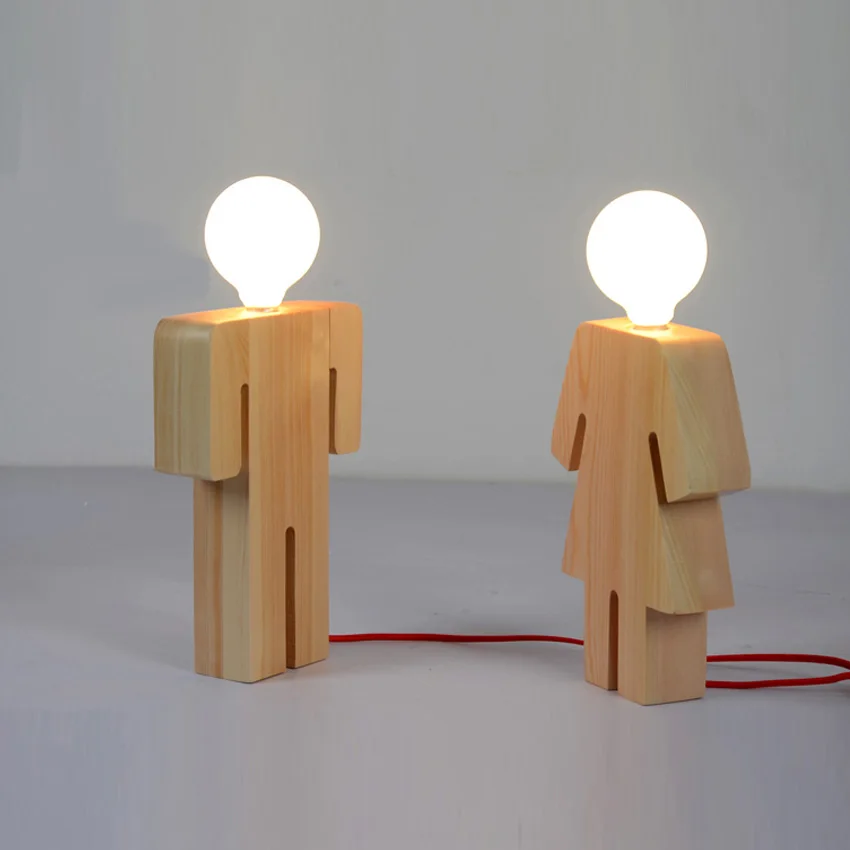 wooden desk light