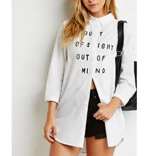 Nice Good School Women Blouses Black Letters Print Joker Shirts Casual Office Wear Female Loose Slim Top FashionLBAI0158