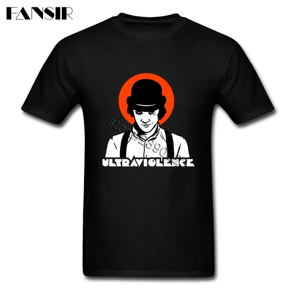 Оранжевые футболки Stanley Kubrick заводная рубашка мужские Geek с коротким рукавом 100%