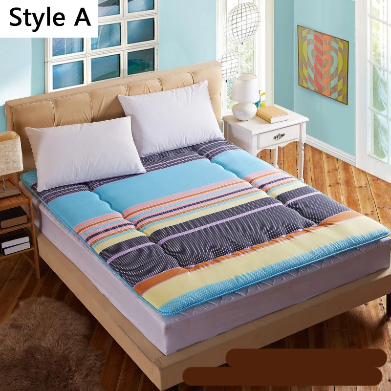 Simple stripes Thick Warm Foldable Single Or Double Mattress Fashion NEW Topper Quilted Bed