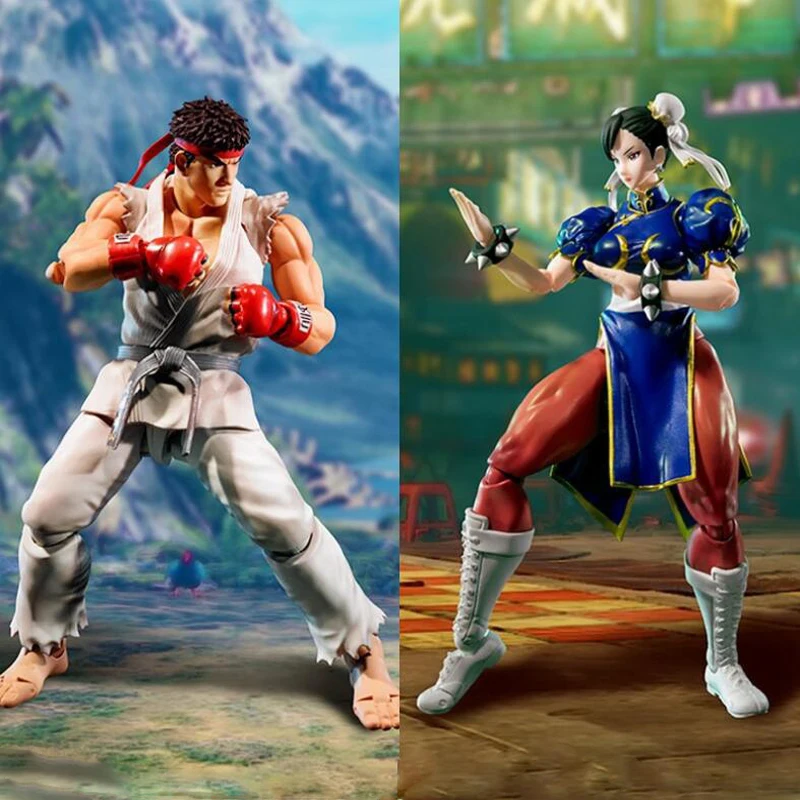 

Chun-Li & Ryu action model figure Street Fighter Movable joints anime figures collection with box toys PVC gift Y7978