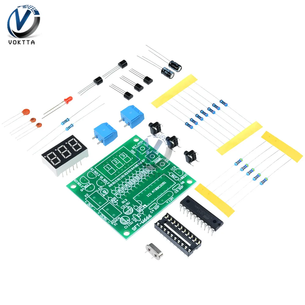 AT89C2051 DS18B20 ЖК-цифровой контроллер температуры DIY Kit 5 В DC микроконтроллер термометр метр Электронный термостат