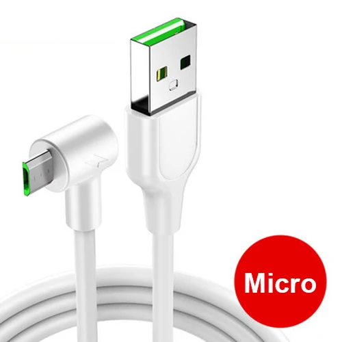 90 градусов 3A Micro USB кабель для зарядки данных Microusb Быстрая зарядка кабель для samsung S8 S9 S10 huawei Andriod кабели для мобильных телефонов - Цвет: White