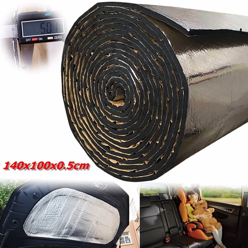140 cm x 100 cm Auto Haube Motor Firewall Wärme Matte Deadener Sound Isolierung Trittschalldämmung Material Aluminium Folie Aufkleber