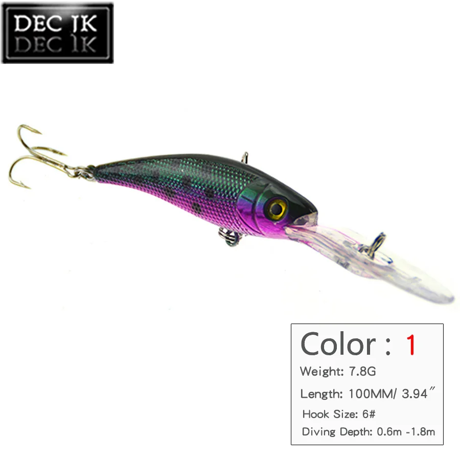 7PCS Floating Minnow Plastic Crankbait Sea Fishing Lure Crankbaits Wobblers Trolling Hook Tackle Saltwater Hard Artificial Bait (2)