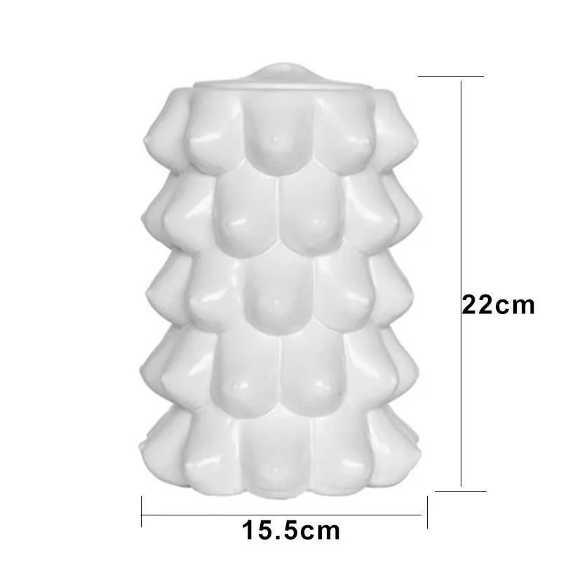 Грудь органная ваза чистый цветок расположение красота контейнер для тела трехмерный горшок для хранения бутылки чисто белая керамика ремесло