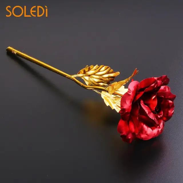 24K Gold Plated Golden Rose Flower Valentine's Day Lovers' Gift