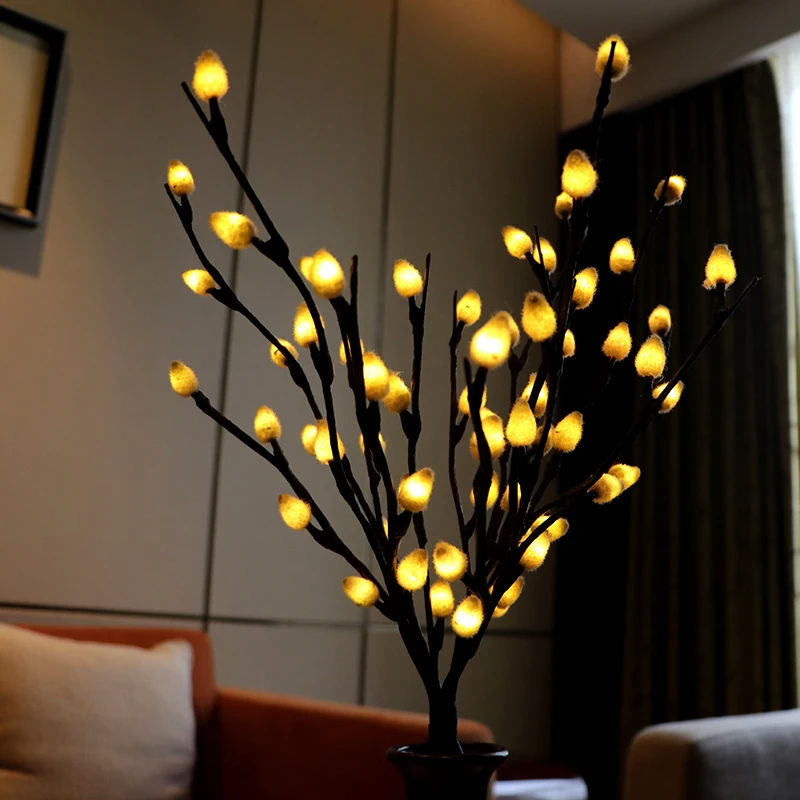 Ветка свет искусственный цветок 50 см декоративное дерево растение цветочный цветок ветви освещение лампа для украшения дома