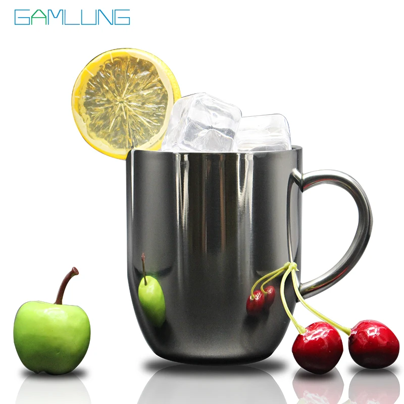 

Free shipping double walled 10oz insulated stainless steel coffee mug tea cup
