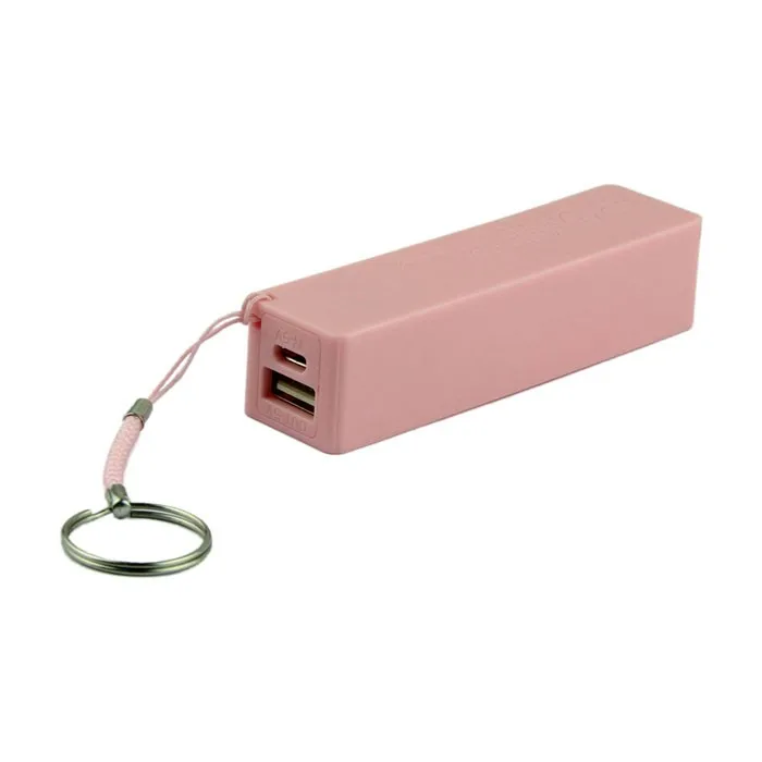 New Portable Power Bank 18650 External Backup Battery Charger With Key Chain Pink#BL5