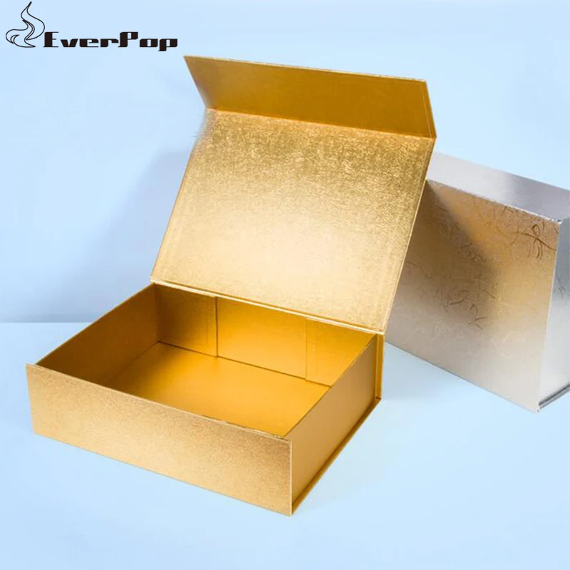 

200pcs Plain Cardboard Folding Rigid Box Magnetic Closure 4 Colors Size 32X24X9cm Custom Box with Logo